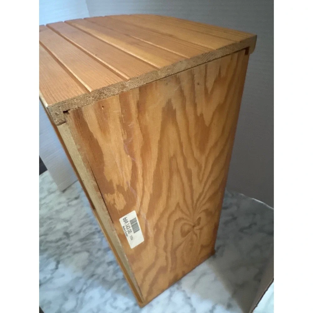 Vintage IKEA Pine Wood Roll Top Bread Box Made in Sweden 669.143.00 Natural